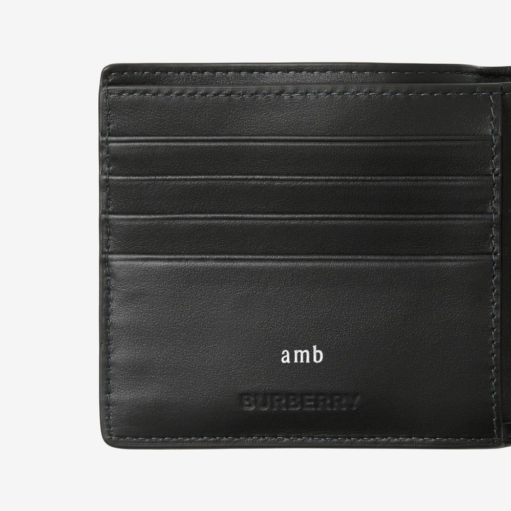  Ví Nam Burberry Check Slim Bifold Wallet 'Charcoal' 