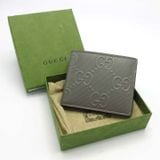  Ví Nam Gucci GG Embossed Flap Wallet 'Grey' 