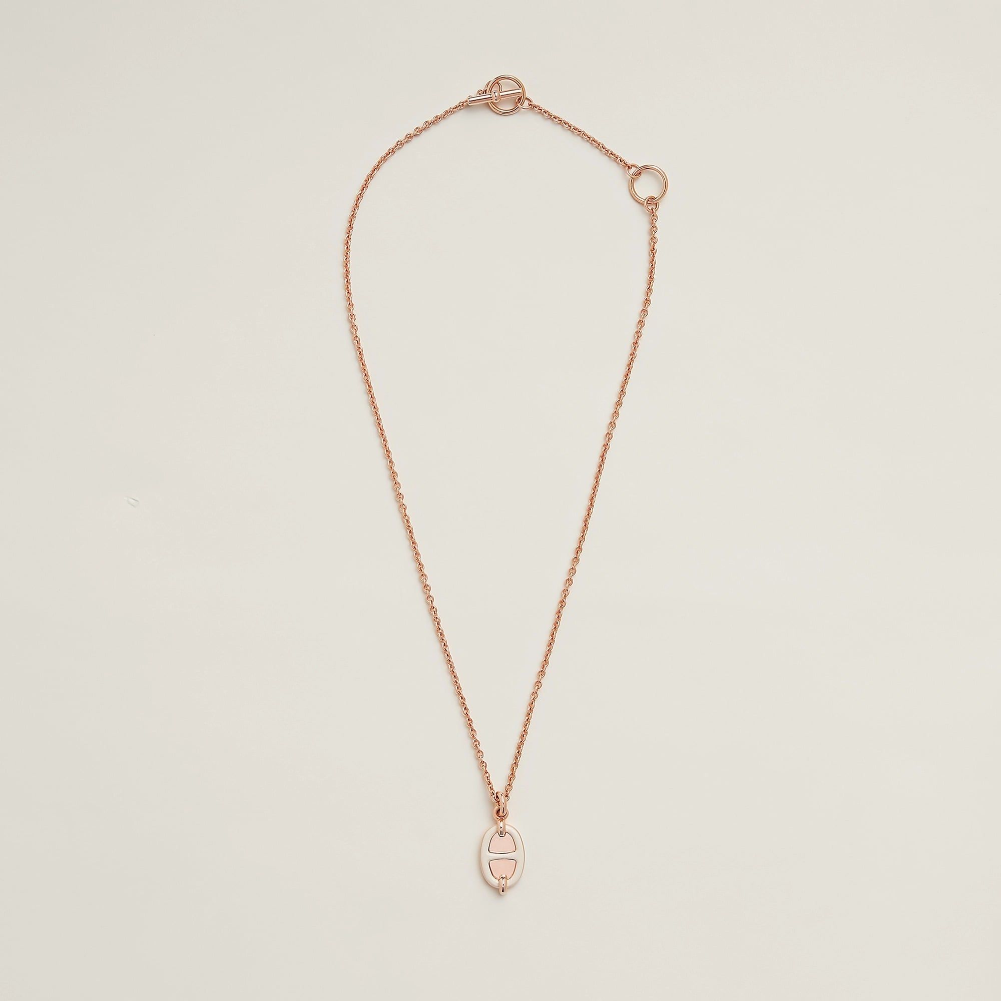  Vòng Cổ Nữ Hermes Mini Maillon 'Crème Rose Gold' 