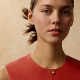  Vòng Cổ Nữ Hermes Mini Pop H 'Blanc Yellow Gold' 