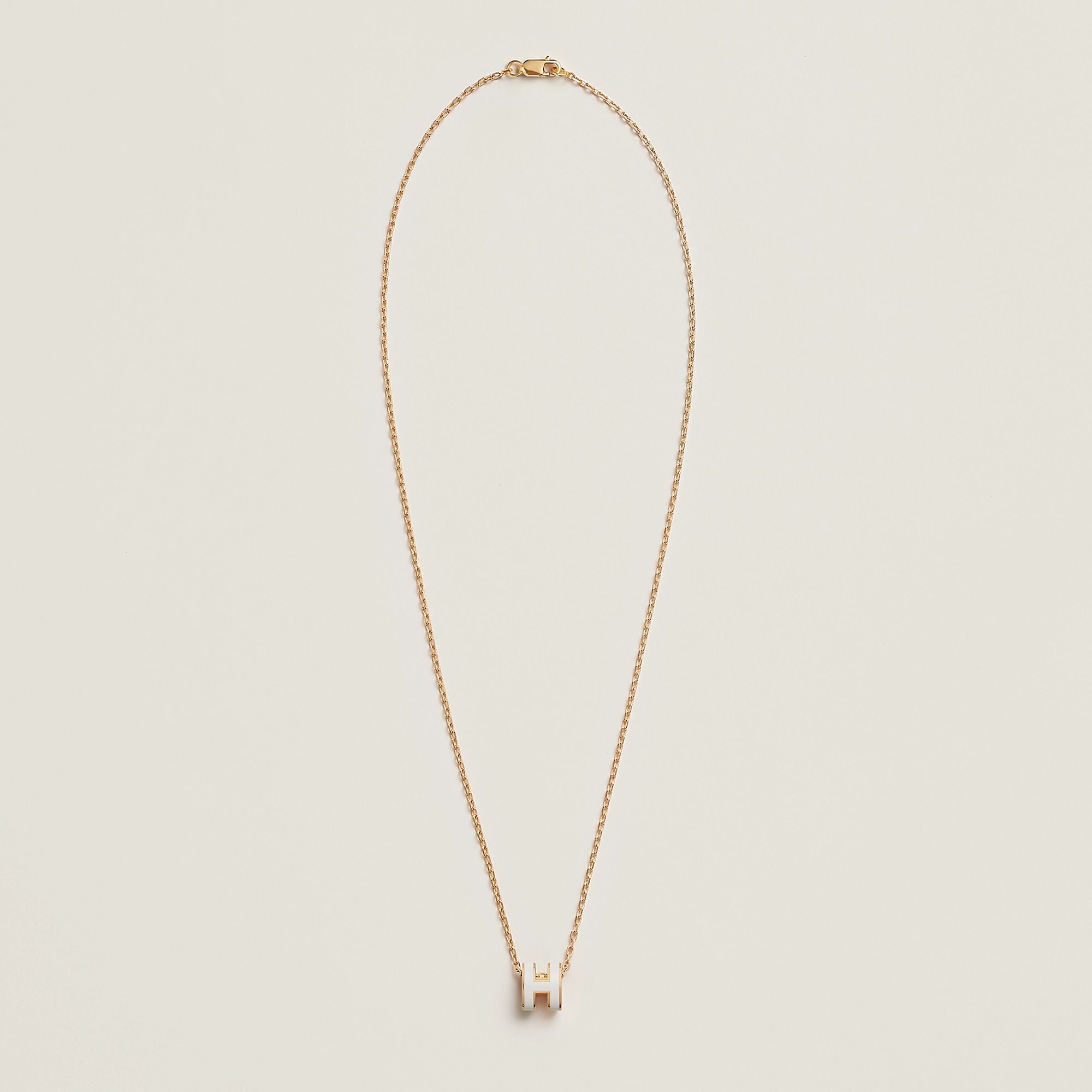  Vòng Cổ Nữ Hermes Mini Pop H 'Blanc Yellow Gold' 