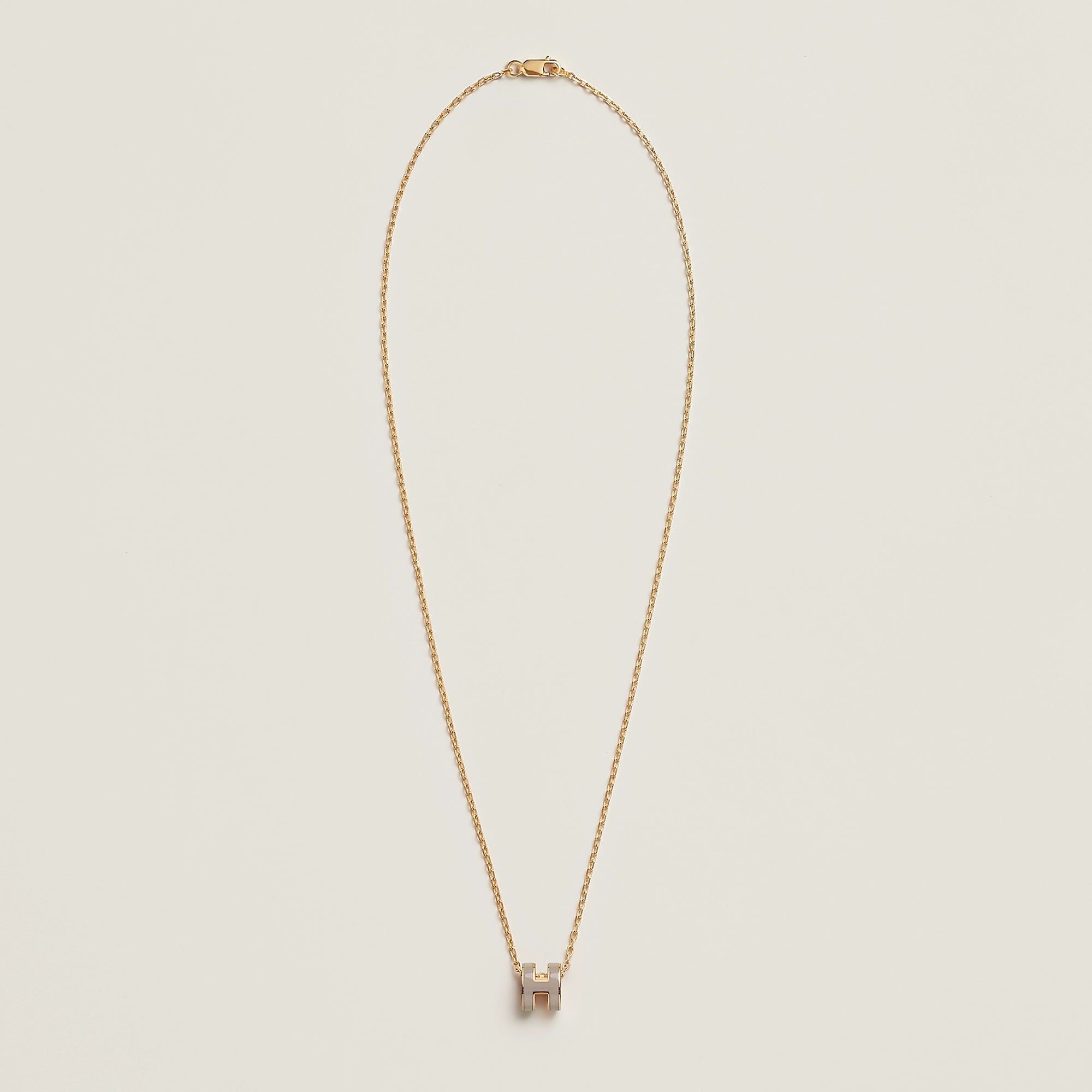  Vòng Cổ Nữ Hermes Mini Pop H 'Marron Glacé Gold' 