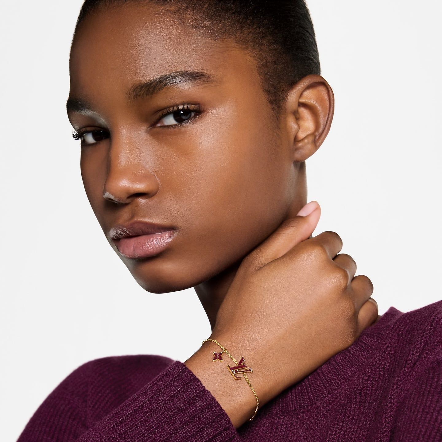  Vòng Tay Nữ Louis Vuitton LV Iconic Enamel 'Bordeaux' 