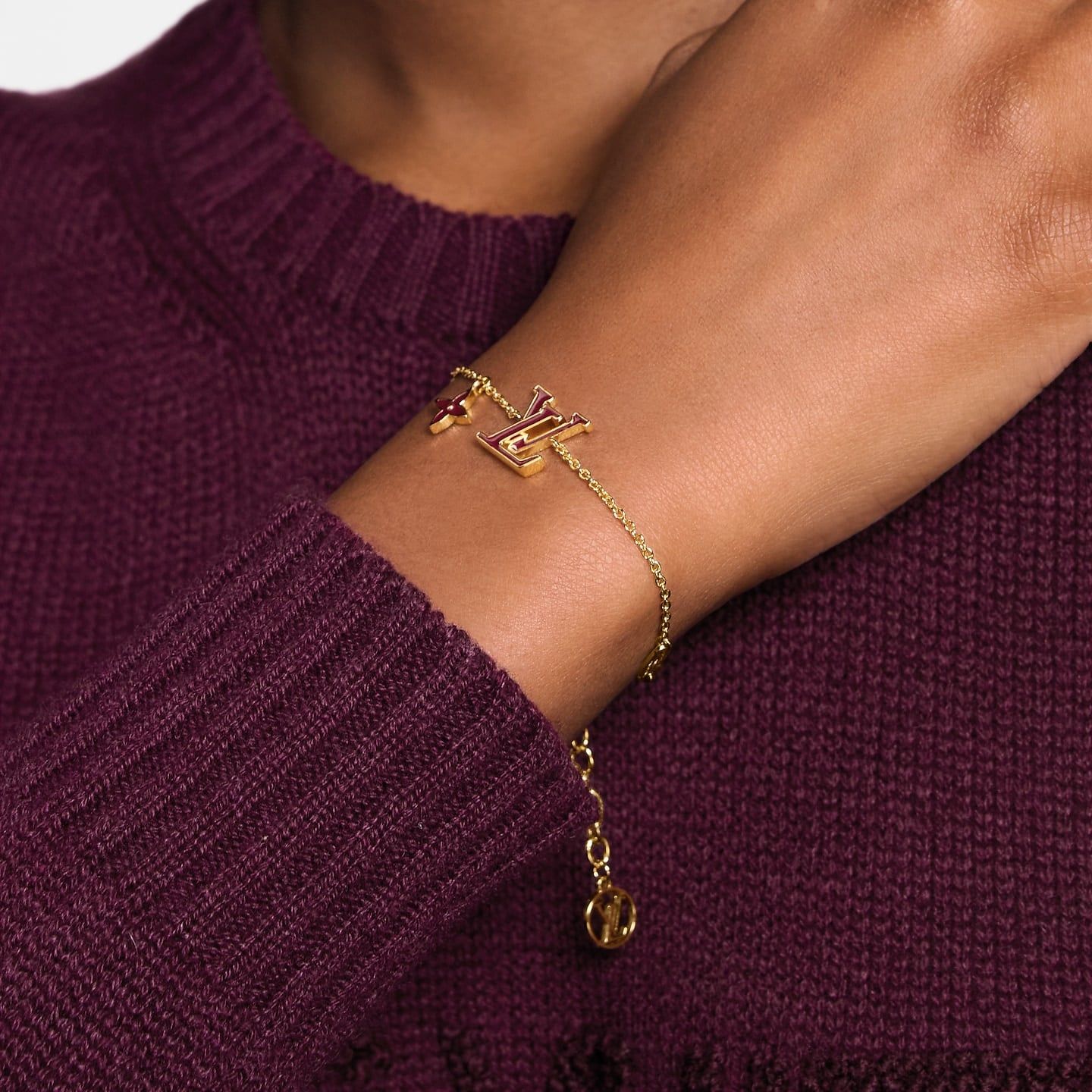  Vòng Tay Nữ Louis Vuitton LV Iconic Enamel 'Bordeaux' 