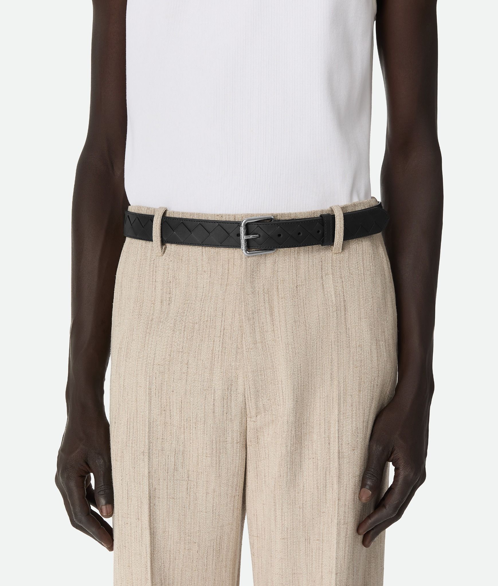  Thắt Lưng Nam Bottega Veneta Intrecciato Belt 'Black' 