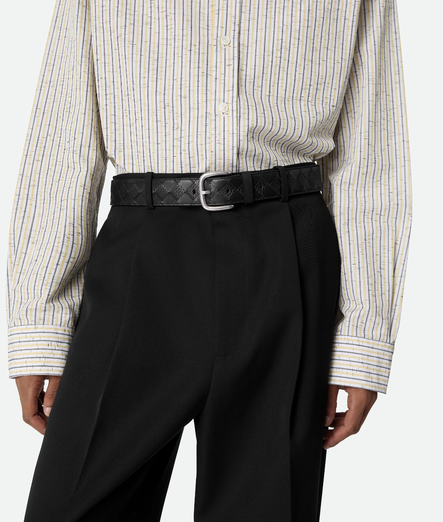 Thắt Lưng Nam Bottega Veneta Intrecciato Belt 'Black' 