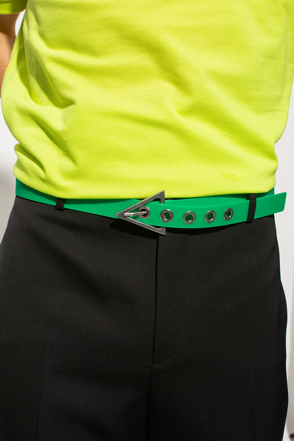  Thắt Lưng Nam Bottega Veneta Triangle Buckle Belt 'Green' 