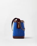  Túi Versace Pivot Small Suede Bucket Bag 'Blue' 
