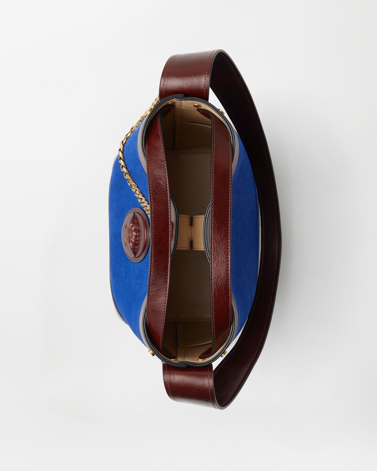  Túi Versace Pivot Small Suede Bucket Bag 'Blue' 