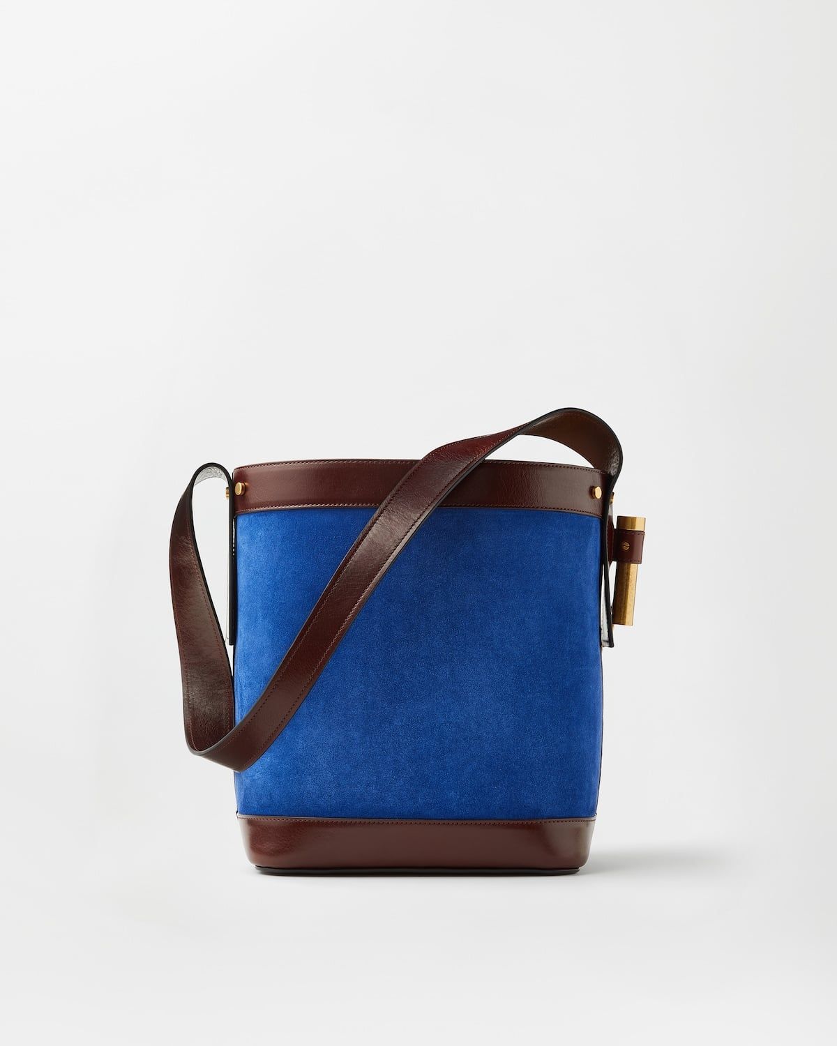  Túi Versace Pivot Small Suede Bucket Bag 'Blue' 