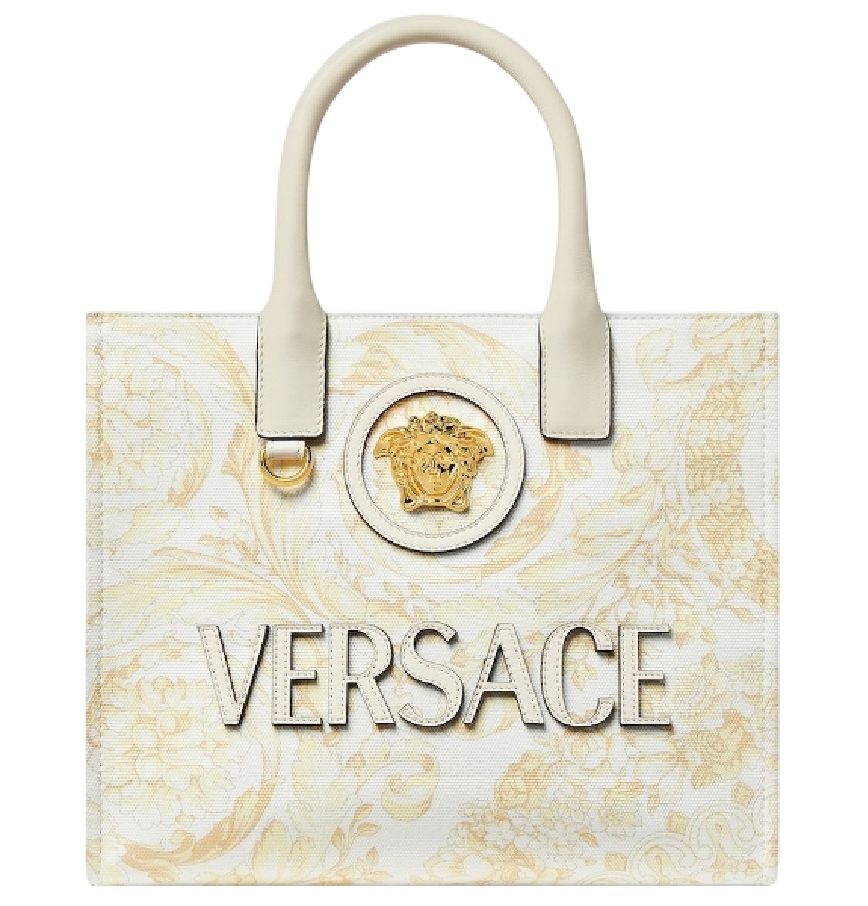  Túi Nữ Versace La Medusa Printed Small Tote 'White' 