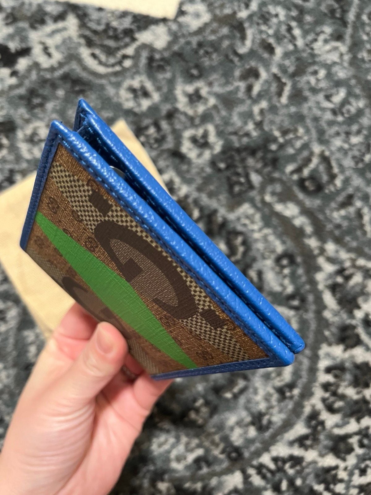  Ví Nam Gucci GG Diamond Print Bifold Wallet 'Brown' 