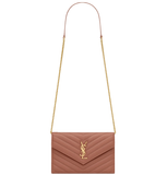  Ví Nữ Saint Laurent Envelope Chain Wallet 'Barely Pink' 