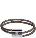  Vòng Tay Nam Hermes Tournis Tresse 'Gris Étain Palladium' 