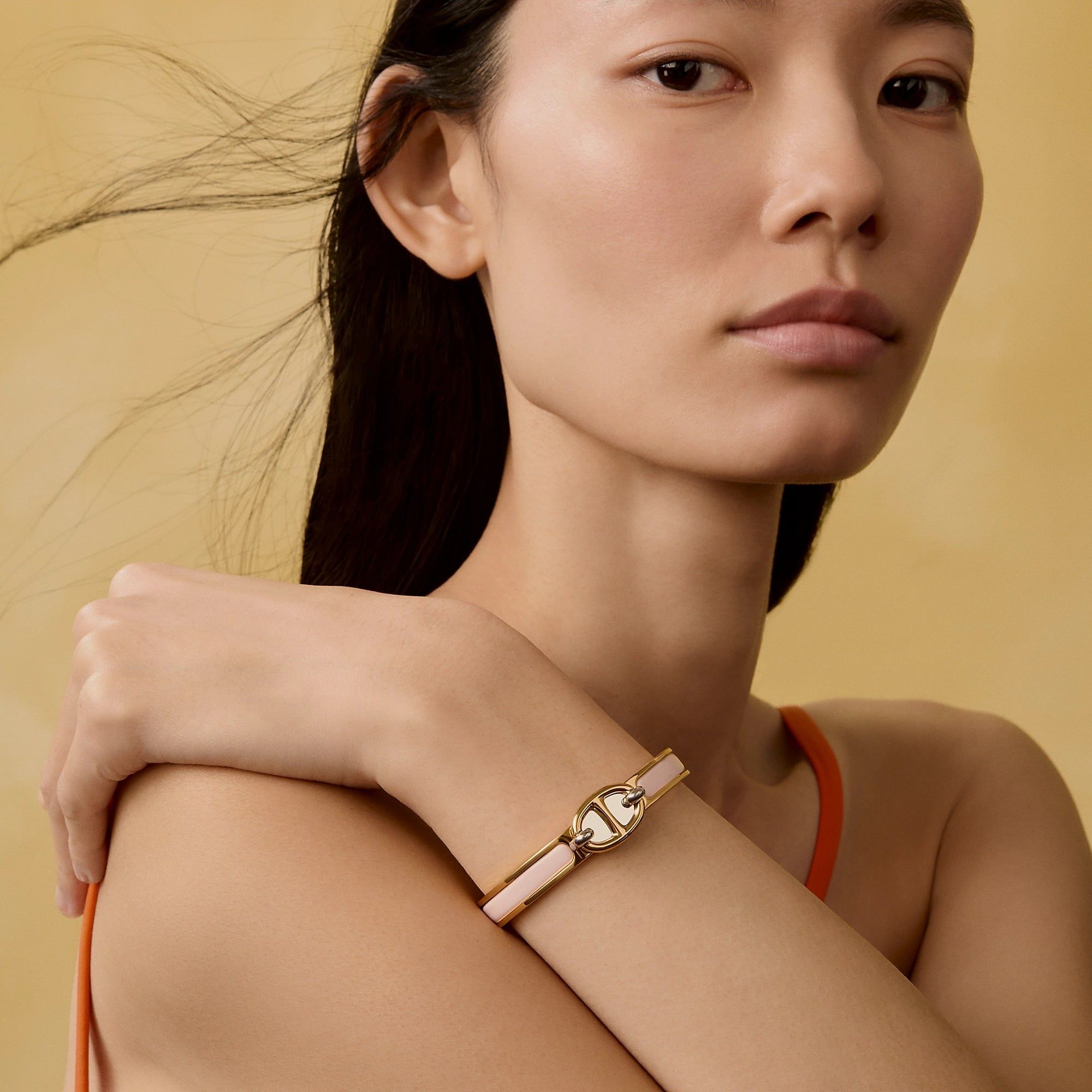  Vòng Tay Nữ Hermes Mini Clic Chaine d'Ancre 'Pink Gold' 