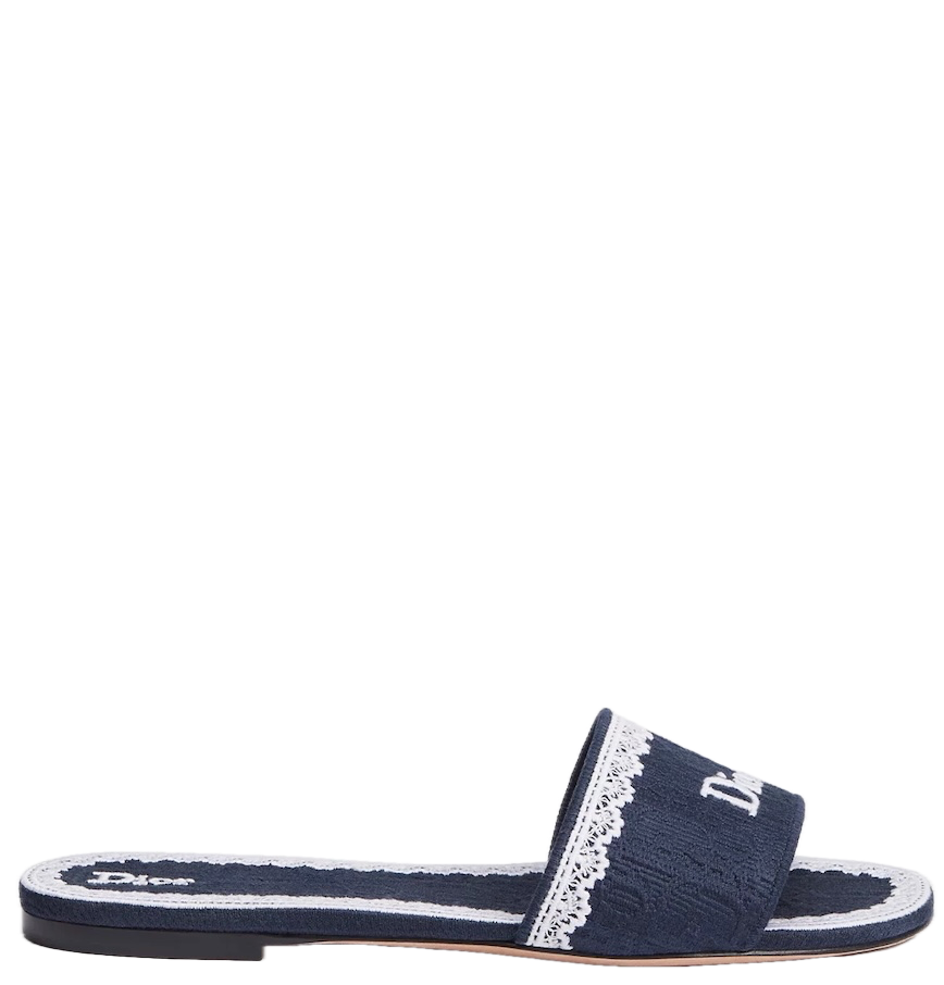  Dép Nữ Dior Dentelle Slide 'Blue' 