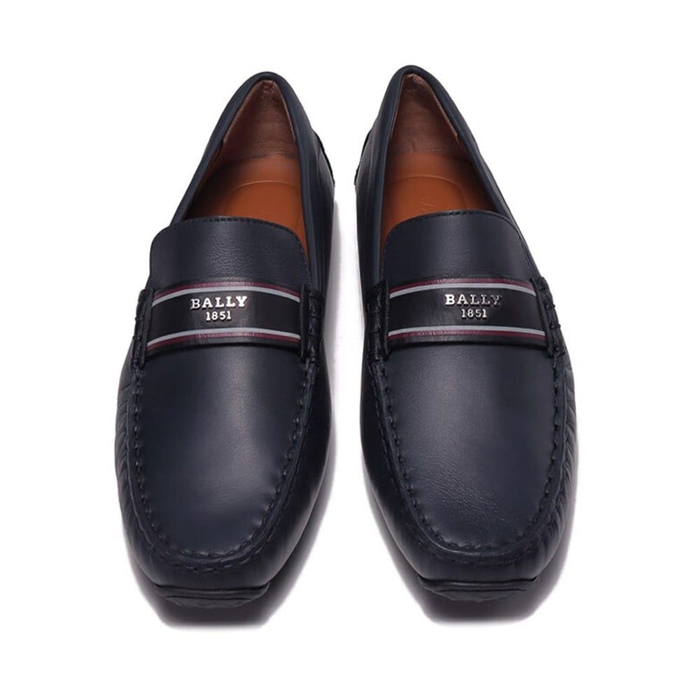  Giày Nam Bally Moccasin Leather 'Navy' 
