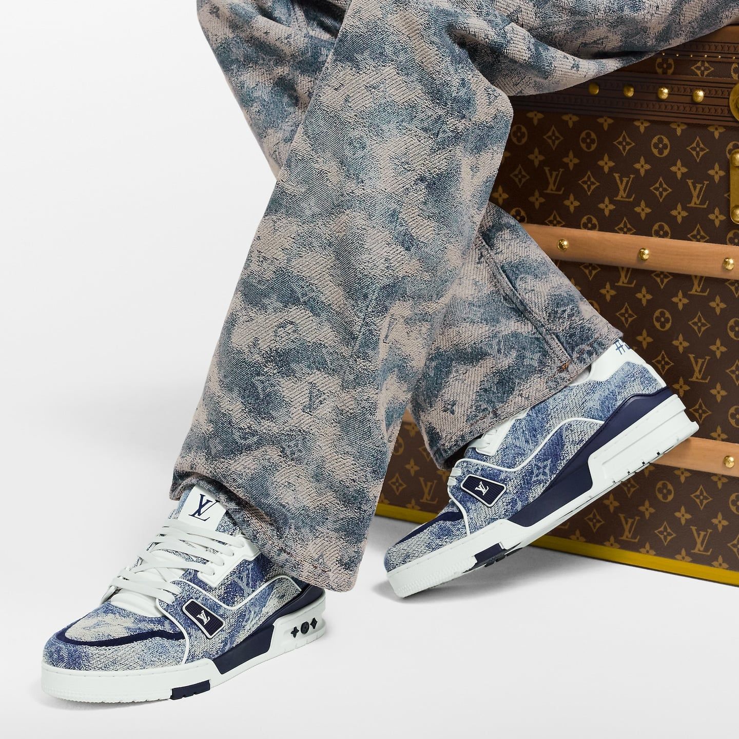  Giày Nam Louis Vuitton LV Trainer 'Blue' 
