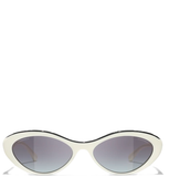  Kính Nữ Chanel Oval Sunglasses 'White' 