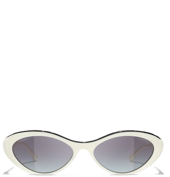  Kính Nữ Chanel Oval Sunglasses 'White' 
