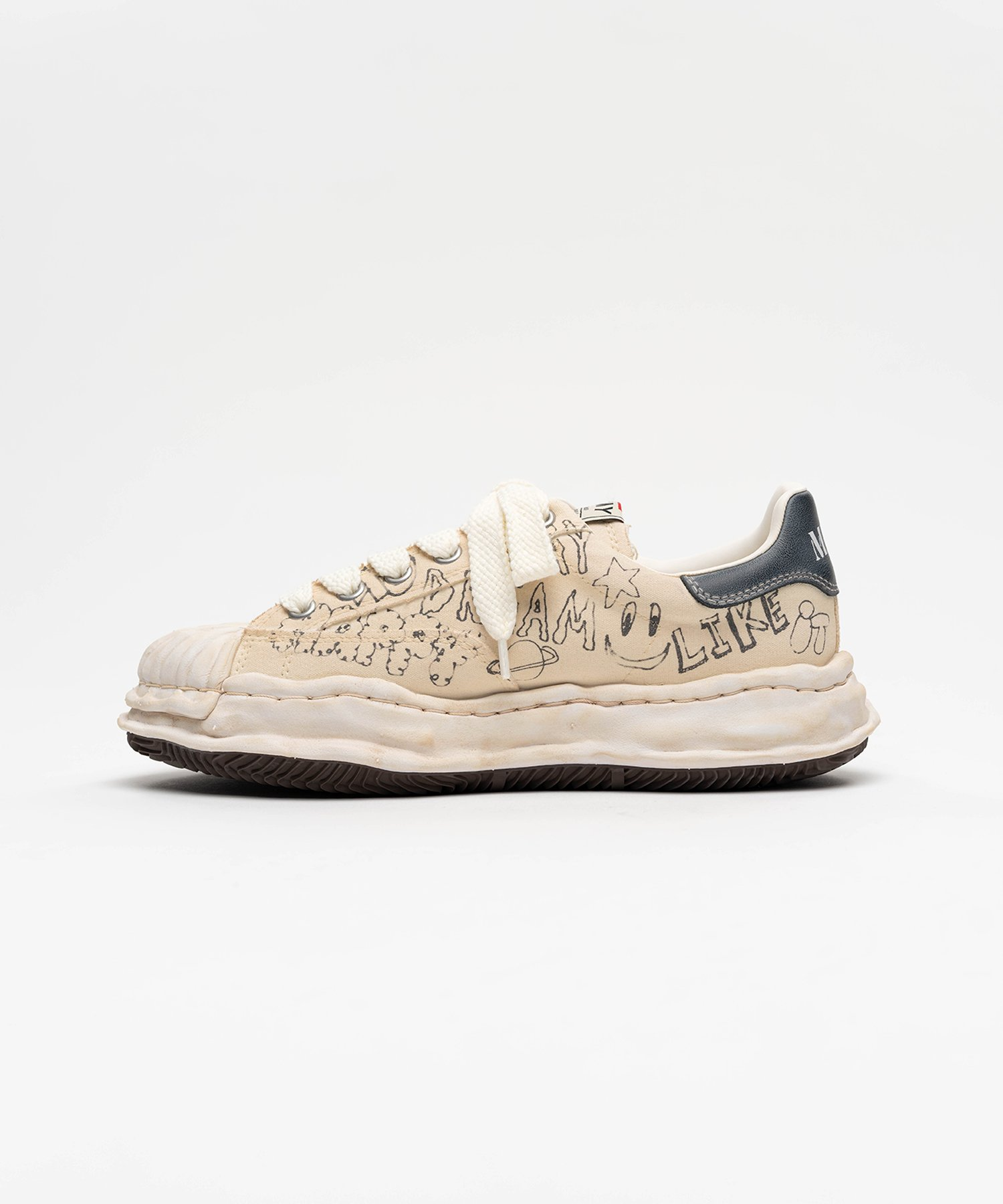  Giày Maison Mihara Yasuhiro Blakey OG Sole Graffiti Printed 'White' 