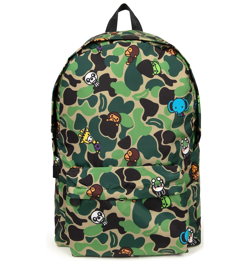  Balo Bape Baby Milo Friends Camo Large Backpack 'Green' 