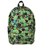  Balo Bape Baby Milo Friends Camo Large Backpack 'Green' 
