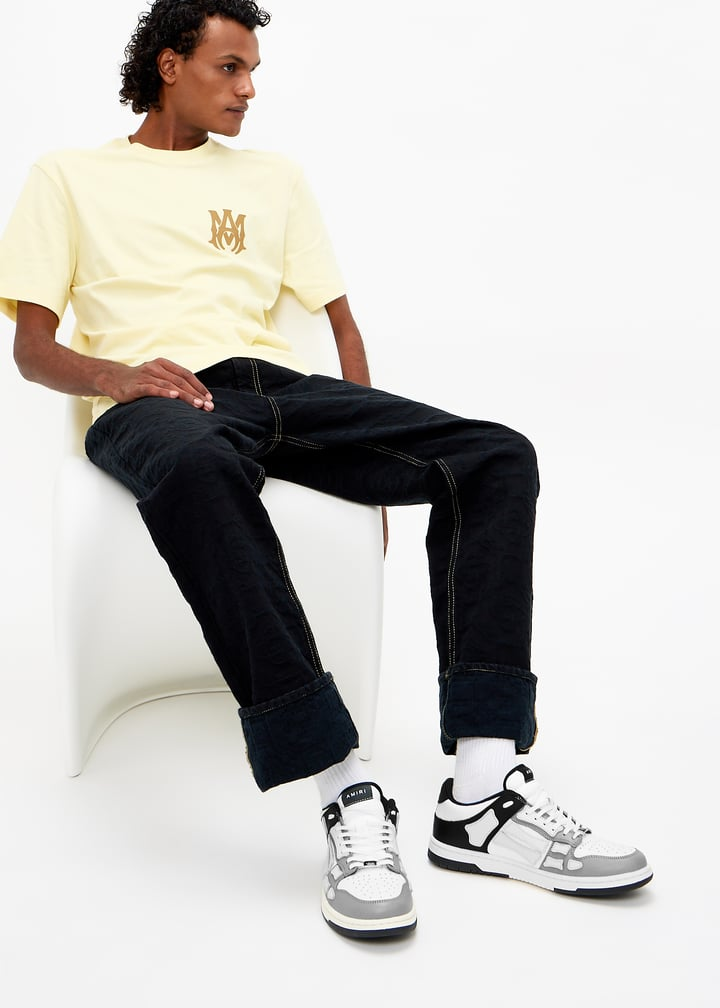  Giày Nam Amiri Chunky Skel Top Low 'Black White Grey' 