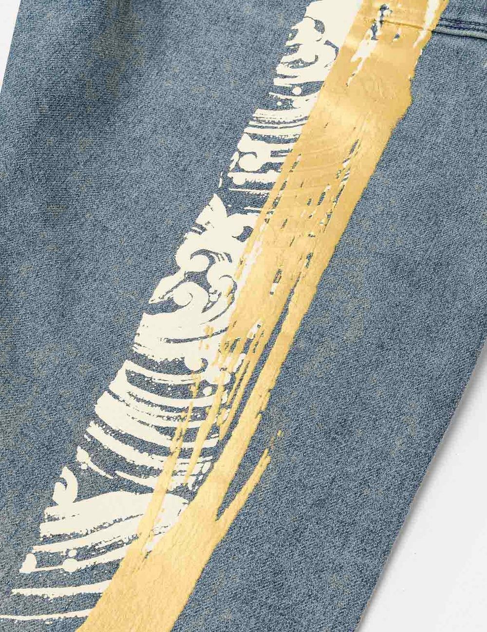  Quần Evisu Artistic Brush Daicock Print Jeans 'Indigo' 