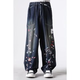  Quần Maison Mihara Yasuhiro Kid Sticker Printed Baker 'Indigo' 