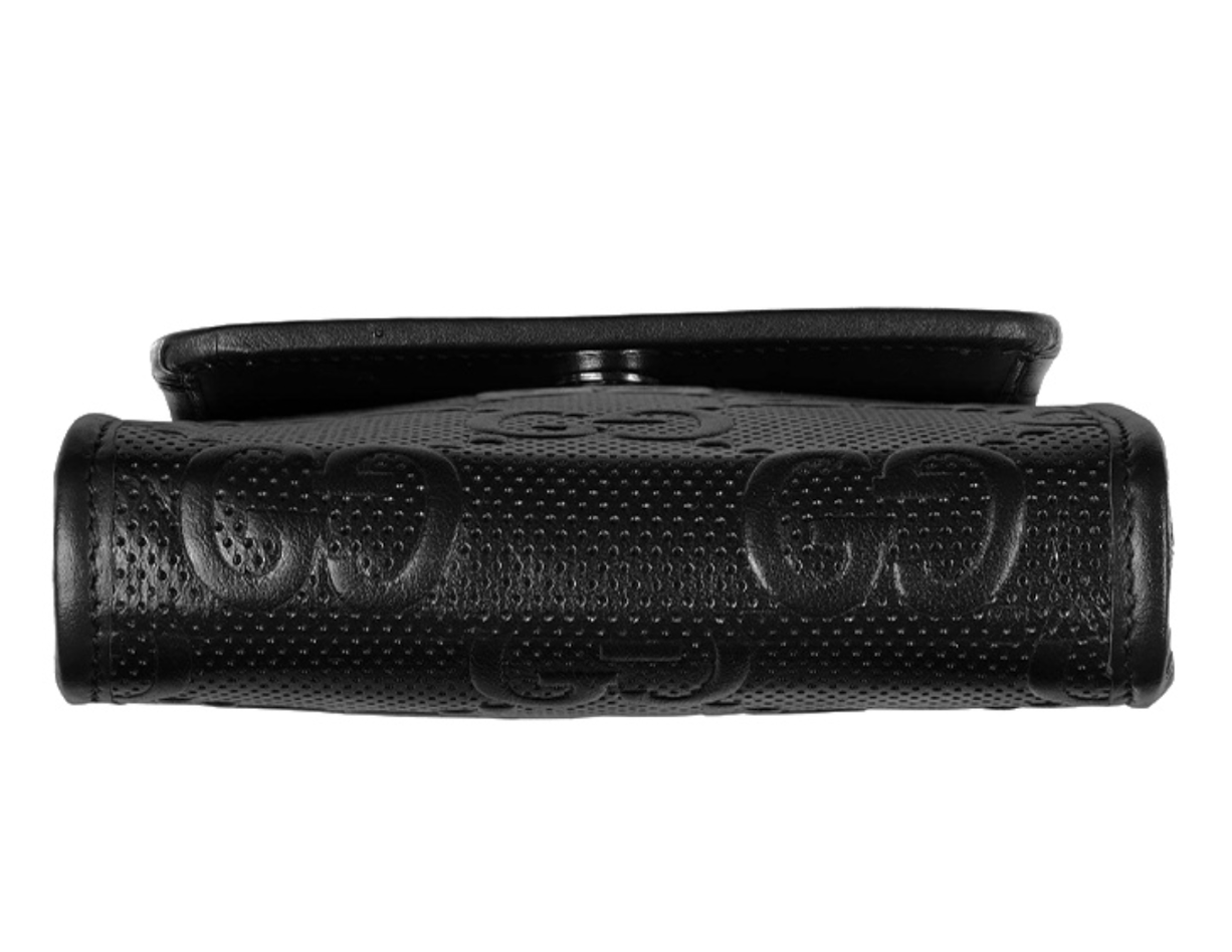  Túi Gucci Logo Leather Shoulder Bag 'Black' 