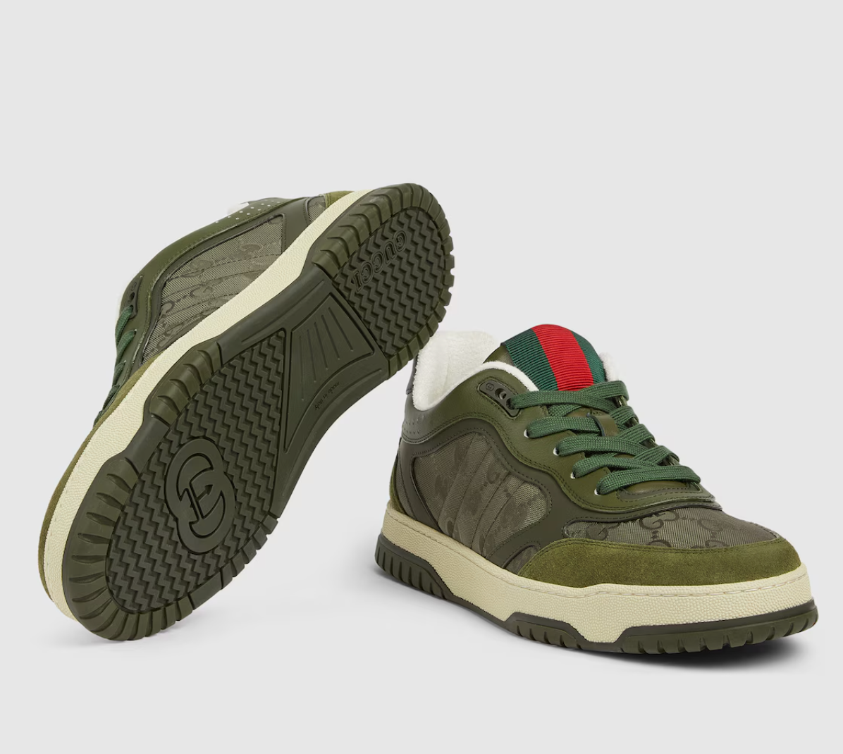  Giày Nam Gucci Re-Web Sneaker 'Dark Green' 