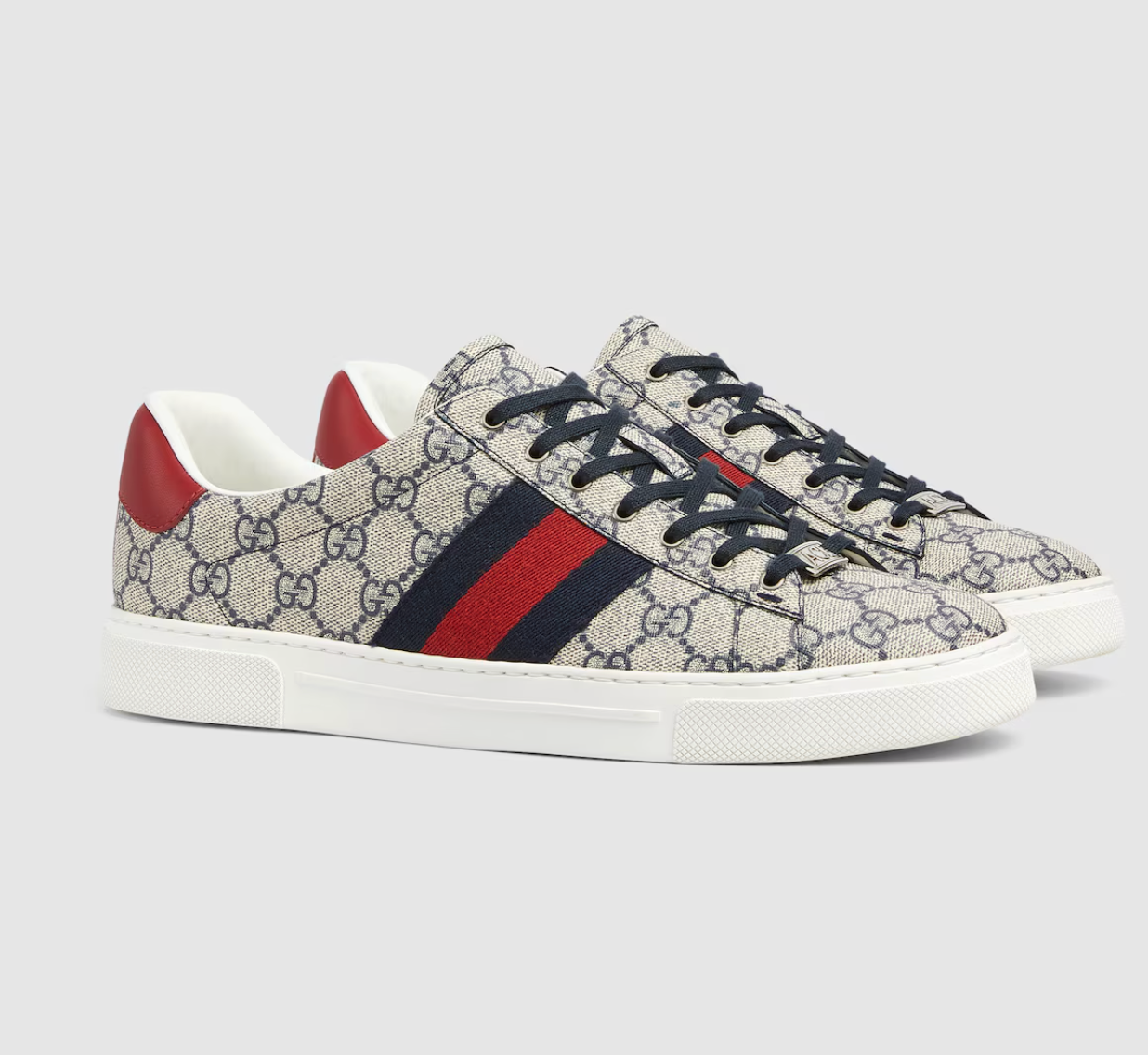  Giày Nam Gucci Ace Trainer With Web 'Beige' 