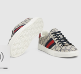  Giày Nam Gucci Ace Trainer With Web 'Beige' 