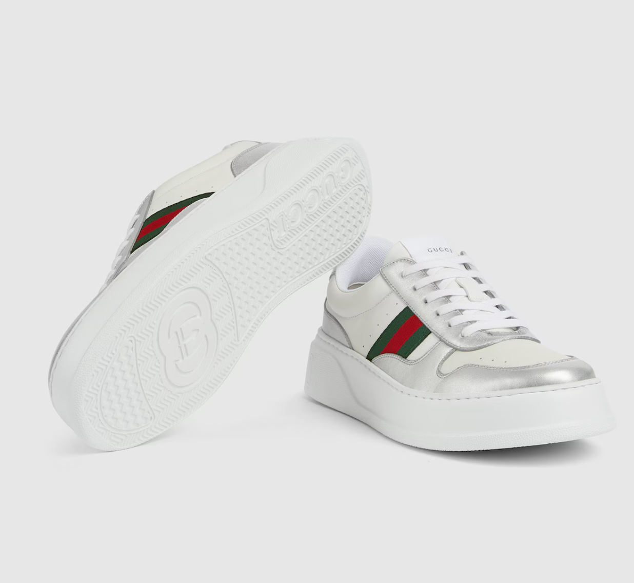  Giày Nam ‎Gucci Chunky Sneaker 'White Silver' 
