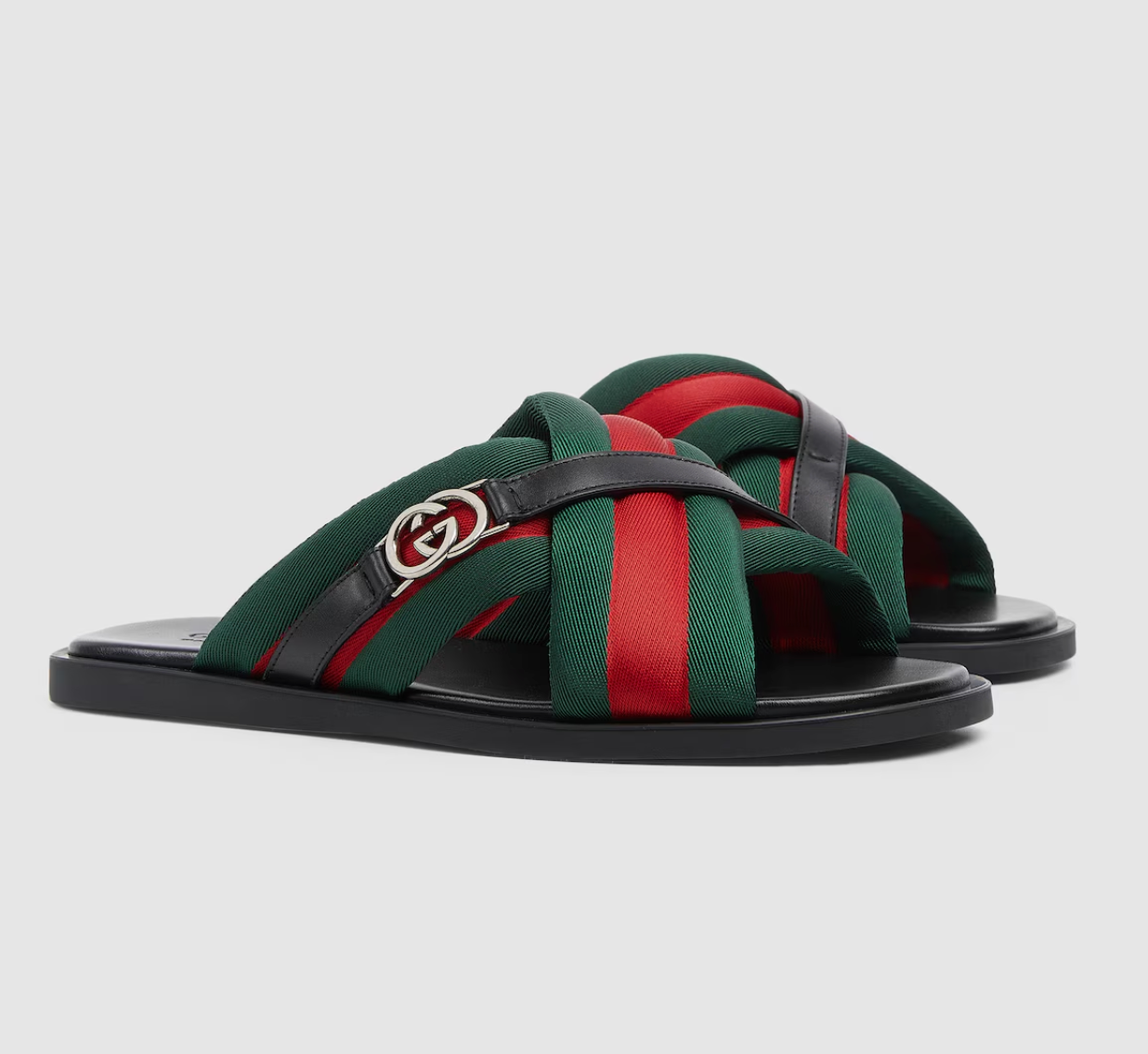  Dép Nam Gucci Web Sandal With Interlocking G 'Black' 