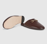  Giày Nữ Gucci Mule With Horsebit 'Brown' 