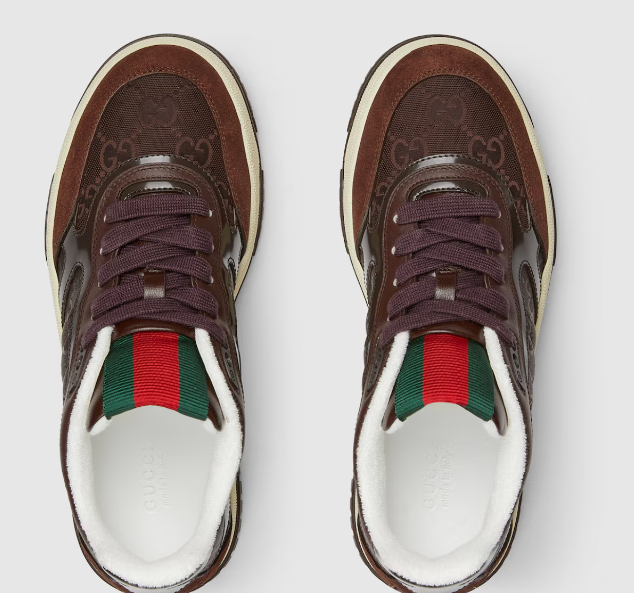  Giày Nữ Gucci Re-Web Sneaker 'Brown' 