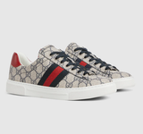  Giày Nữ Gucci Ace Trainer With Web 'Beige' 