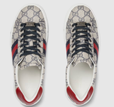  Giày Nữ Gucci Ace Trainer With Web 'Beige' 