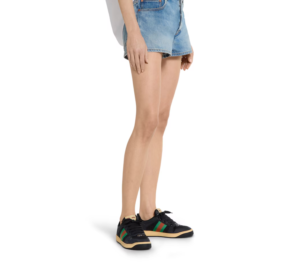  Giày Nữ Gucci Screener Sneaker 'Black' 