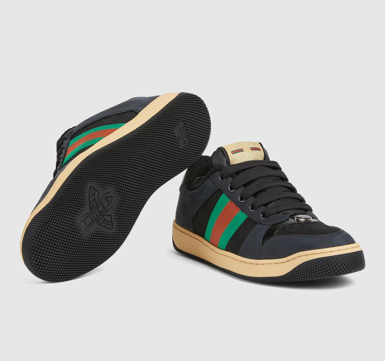  Giày Nữ Gucci Screener Sneaker 'Black' 