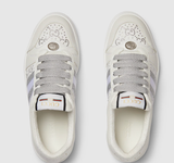  Giày Nữ Gucci GG Crystal Screener Sneaker 'White' 