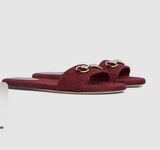  Dép Nữ Gucci Slide Sandal With Horsebit 'Rosso Ancora' 