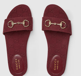  Dép Nữ Gucci Slide Sandal With Horsebit 'Rosso Ancora' 