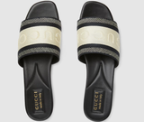  Dép Nữ Gucci Slide Sandal With Web 'Black' 