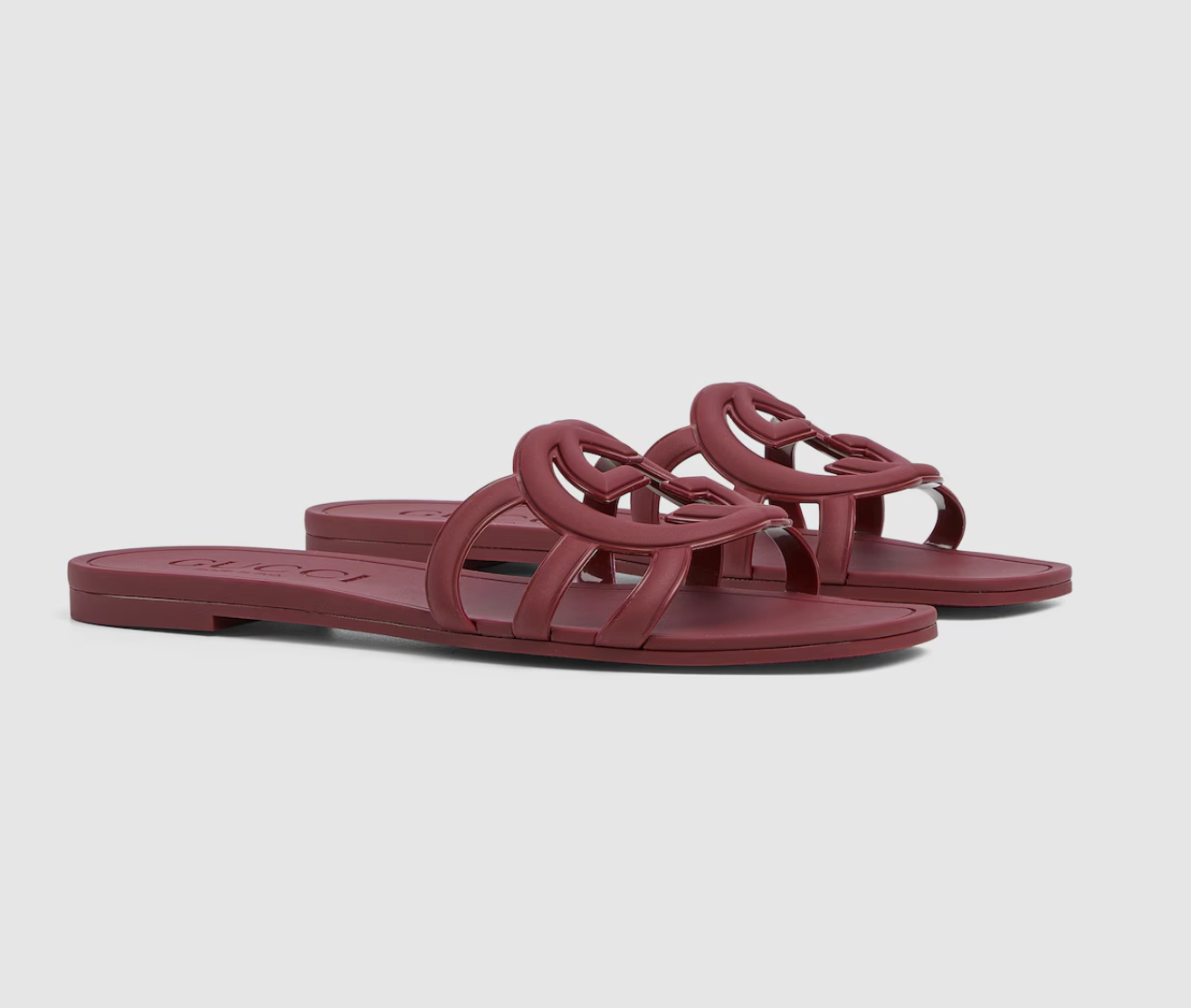  Dép Nữ Gucci Interlocking Slide Sandal 'Rosso Ancora' 