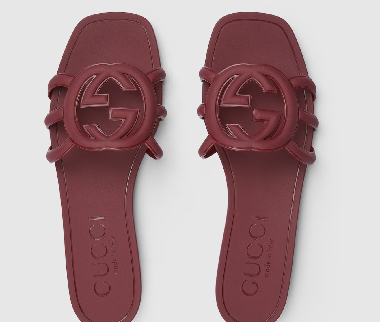  Dép Nữ Gucci Interlocking Slide Sandal 'Rosso Ancora' 