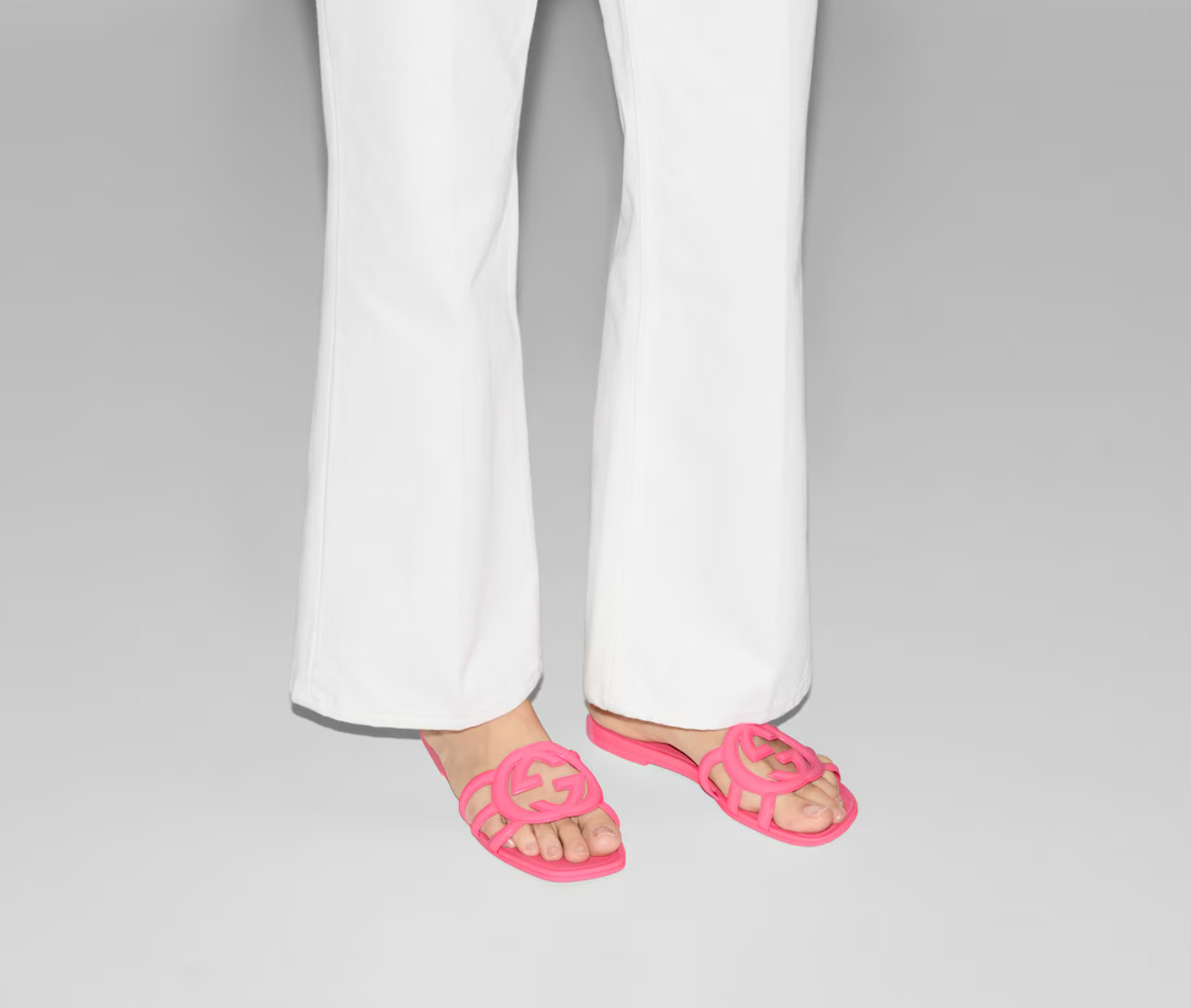  Dép Nữ Gucci Interlocking Slide Sandal 'Pink' 