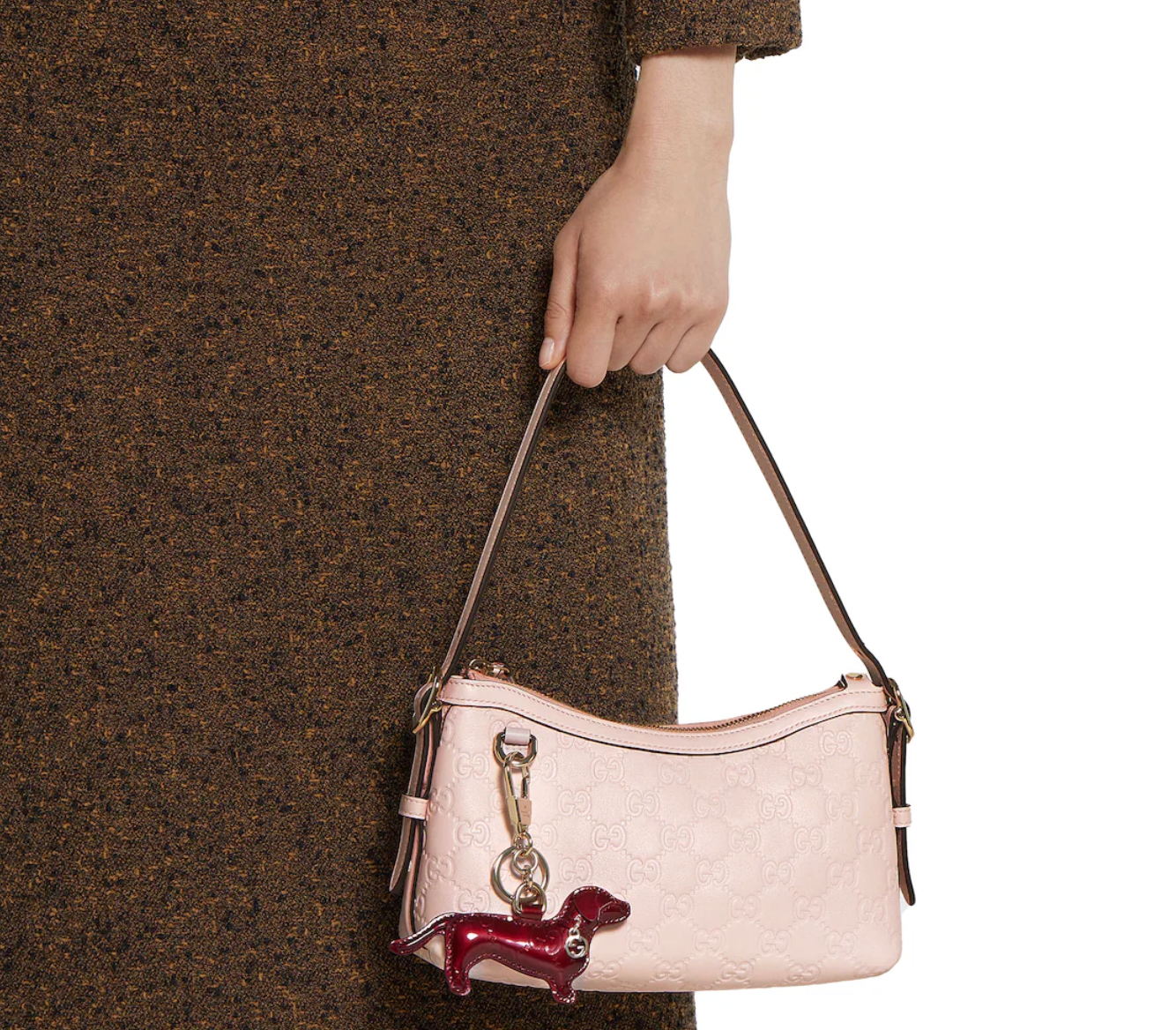  Túi Nữ Gucci Emblem Small Shoulder Bag 'Pink' 